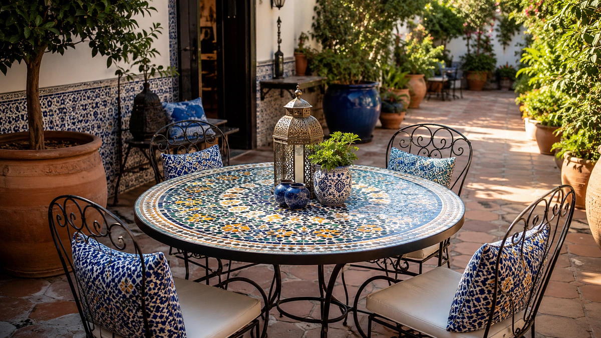 10 Moroccan Mosaic Tables for Courtyard Style