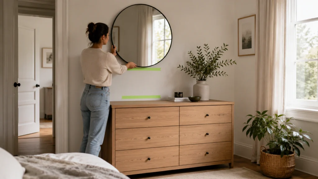 Best Height for a Mirror Above Dresser Furniture