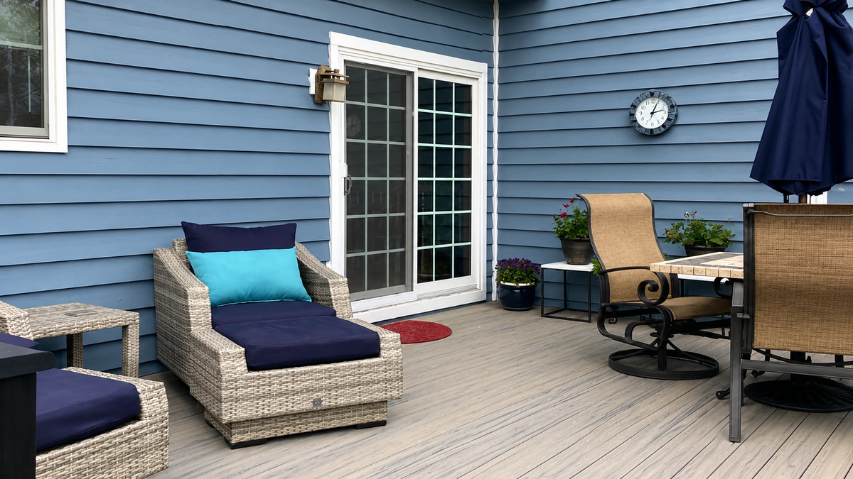 6 Stylish Deck Colors for Blue House Curb Appeal
