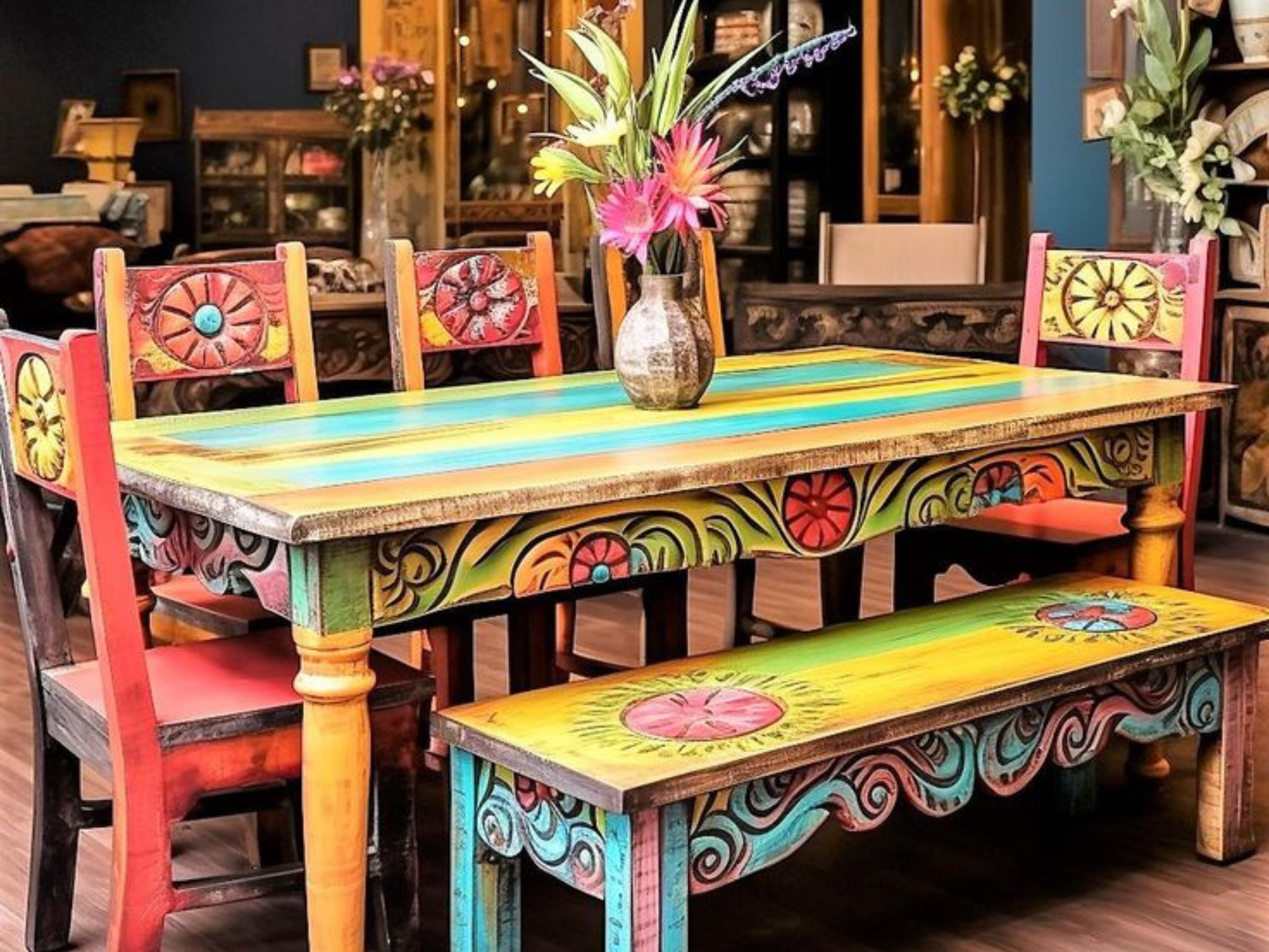 colorful painted table