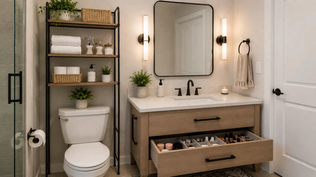 Cable Management and Bathroom Storage Fixes
