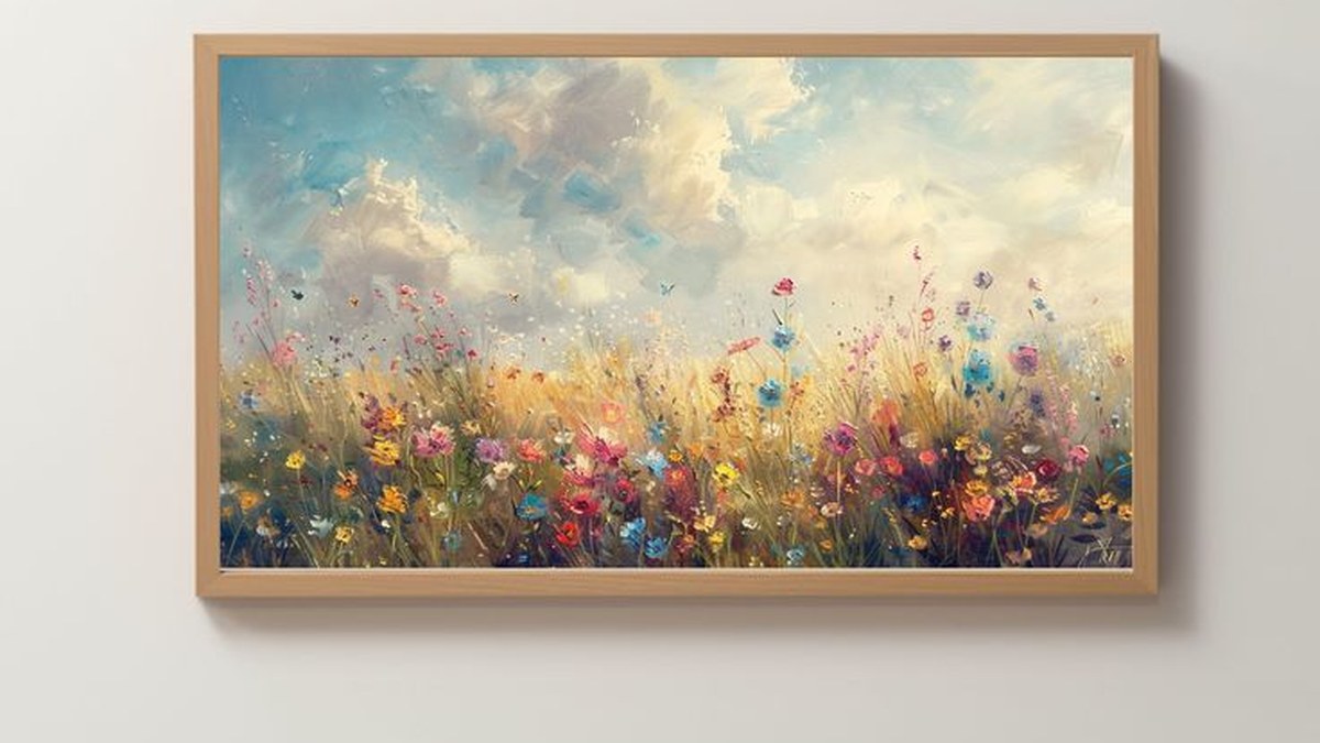 Decorative wall art arrangement after a freshly painted wall has dried